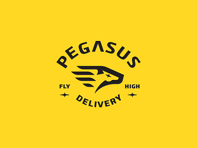 Pegasus Logo 3whales deliver delivery design fast fly illustration logo pegasus