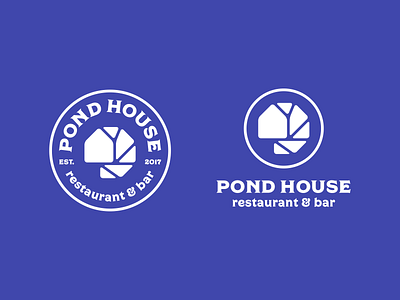 Pond House logo design 3whales branding design house illustration lilypad logo logodesign pond restaurant
