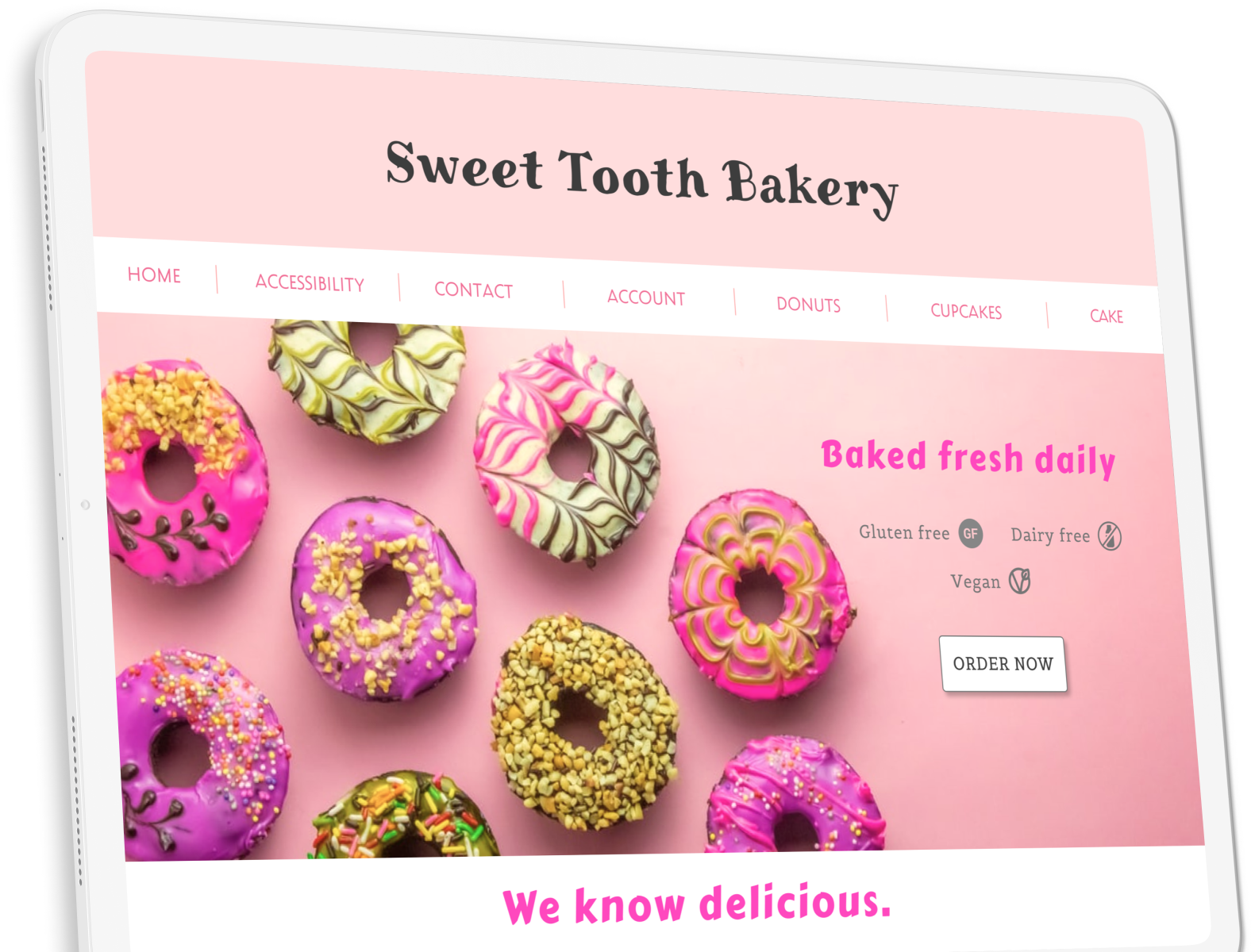Sweet Tooth Bakery homepage by Lauren Seff on Dribbble