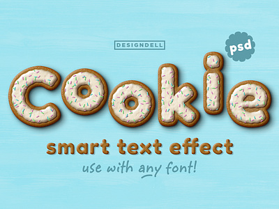 Cookie Photoshop Text Effect biscuit cookie font food typography layer style letters photoshop text effect typography