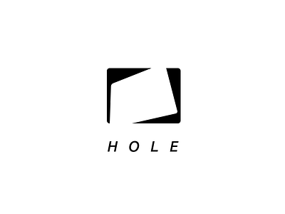 HOLE black hole icon logo mono simple white