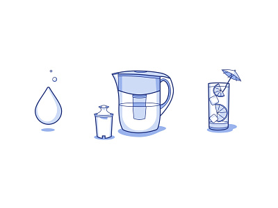 Filtered Water Icons clean icon illustration ui vector water web