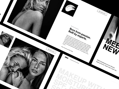 Meet Your Skin's New Essential black white branding minimal skincare webdesign