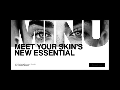 Meet Your Skin’s New Essential black white branding minimal skincare webdesign
