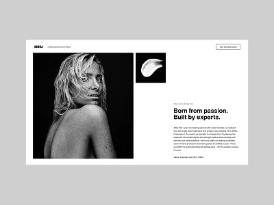 Meet Your Skin’s New Essential black white branding minimal skincare web design