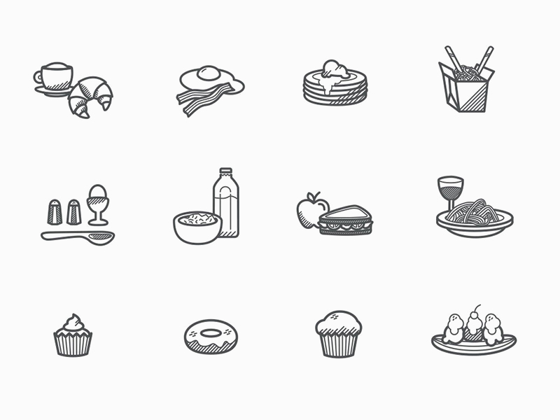 Free Foody Icons by Kalina Giersz on Dribbble