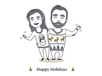 Happy Holidays christmas holidays illustration wishes