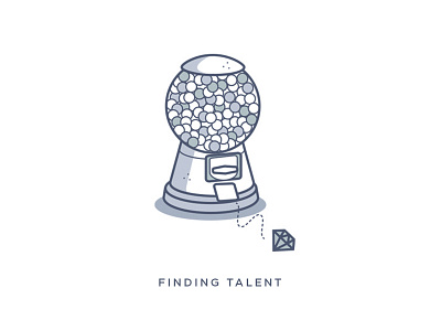 Finding Talent Illustration article gumball icon illustration machine medium vector