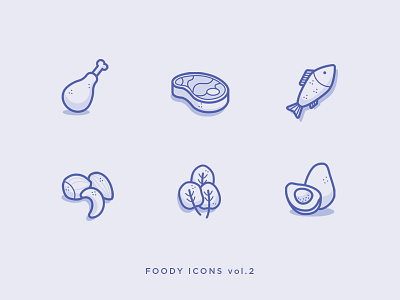 Foody Icons vol.2 fish food icon illustration meat vector vegetable