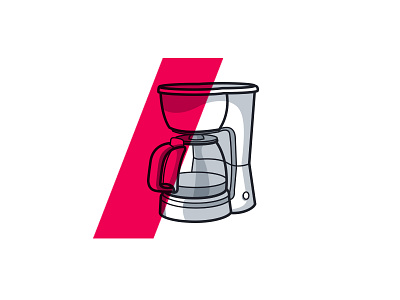 Coffee Maker Icon coffee espresso icon illustration machine maker red set vector