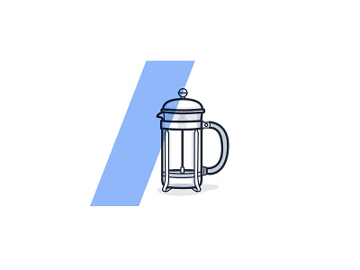 French Press Icon blue coffee french icon illustration maker press vector