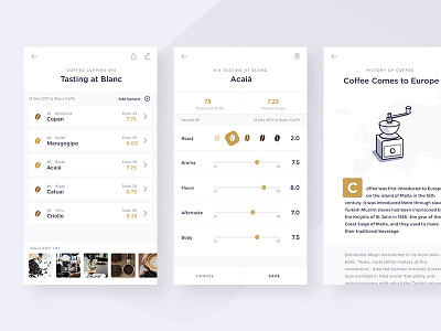 Coffee Time App app clean coffee gold icon illustration ui uidesign ux uxdesign