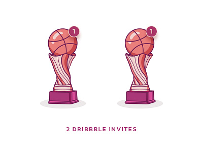 2 Dribbble Invites draft dribbble giveaway icon illustration invitation invite vector