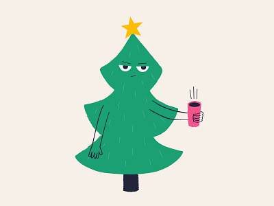 Holiday Mood christmas coffee fir tree holiday illustration mood tree