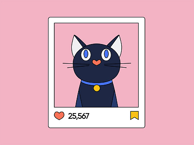 Selfie Cat cat illustration like selfie social media
