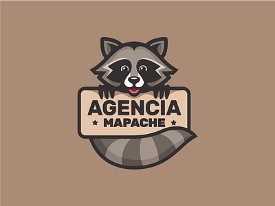 Agencia Mapache agency character logo mapache raccoon smile web