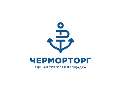 Chermortorg anchor blue logo mark marketplace ocean ruble sea sign symbol trade