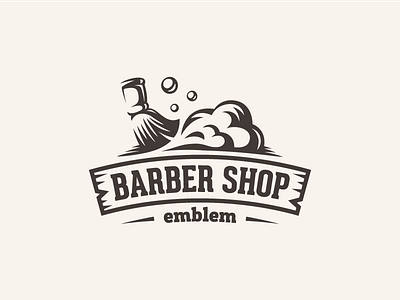 Barber Shop barber barbershop bubble emblem foam haircut logo sale shaving soap template