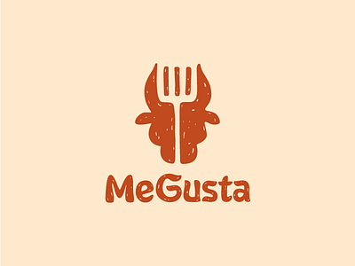 MeGusta beaf bull cuisine food hot logo red restaurant shovel sign spanish symbol