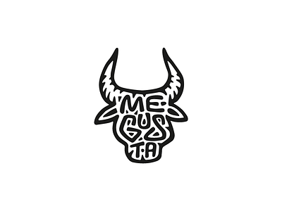 MeGusta bull cuisine emblem food logo restaurant sign spanish symbol type