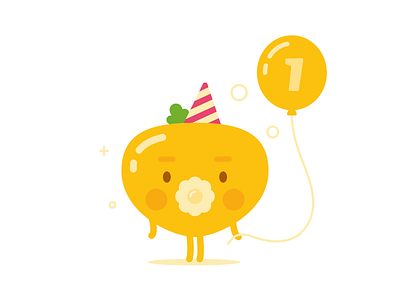 Happy birthday! birthday character flat illustration kid mascot repa turnip vector