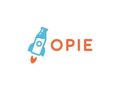 OPIE bottle flame grocery logo logotype milk minimal retro rocket space vintage