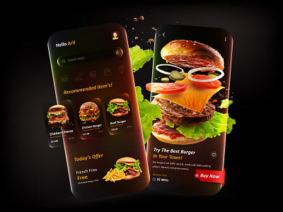 Food Mobile App Design Burger Item