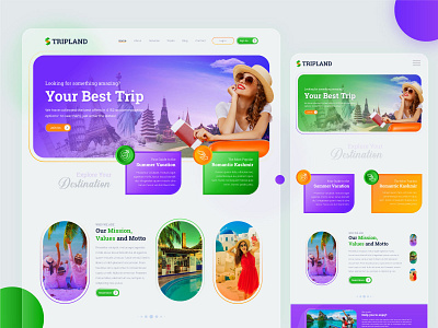 Travel Website Homepage Ui clean home screen hotel hotel booking illustration interface landing landing page design tour travel travel agency travel guide travelling vacation web website website design