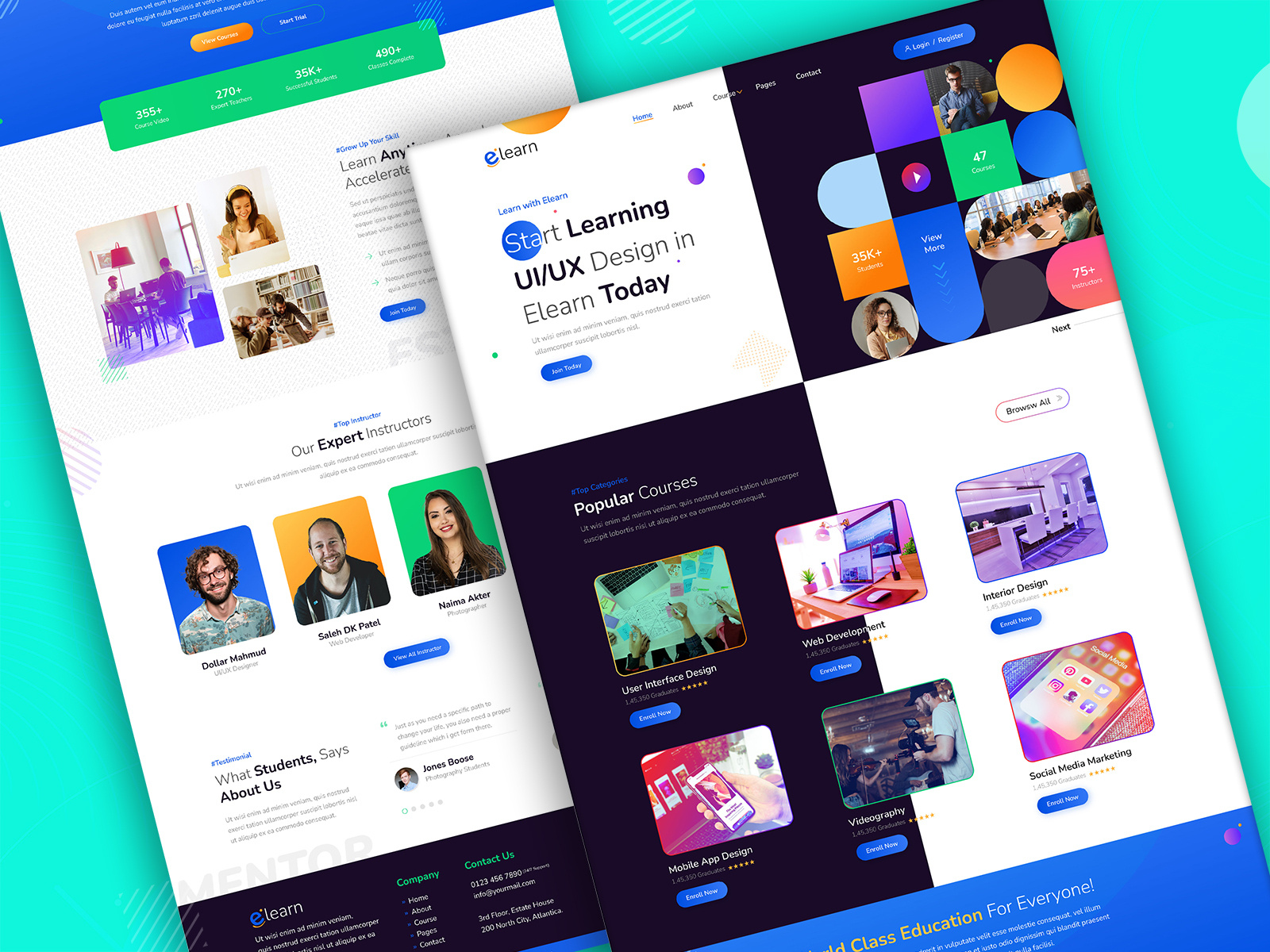 Education Course Landing Page Web Ui by Arif Mahmud 🏅 on Dribbble