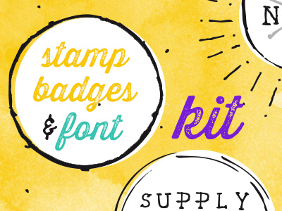 DIY Stamp Badges & Font Kit (WIP) badge circle font grain hand drawn stamp watercolour