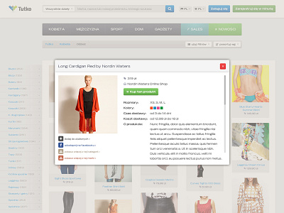 Affiliate Web Portal product view affiliate brand call to action clothes colours details product size thumb