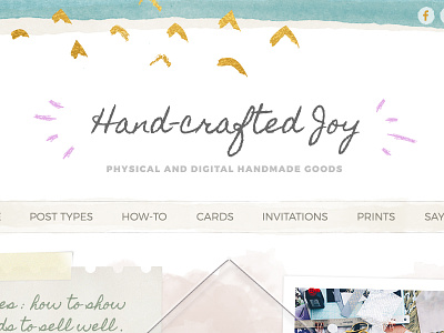 Hand-crafted Joy Wordpress Template feminine hand-crafted homepage template watercolor wordpress