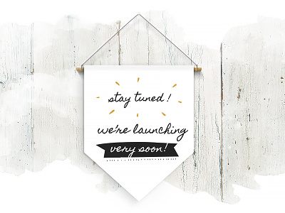 Coming Soon for Hand-crafted Joy Wordpress Template banner bright coming soon hanging maintenance pennant stay tuned wall watercolor wood