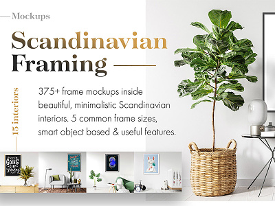 Scandinavian Framing Mockups frame marketplace minimal mockup photoshop print product scandinavian showcase wood