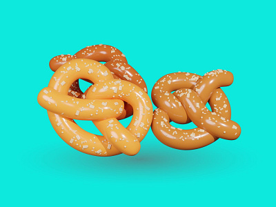 Pretzel Bread 3d traditional