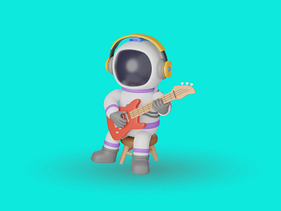 Astronaut Playing Guitar astronomy
