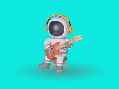 Astronaut Playing Guitar