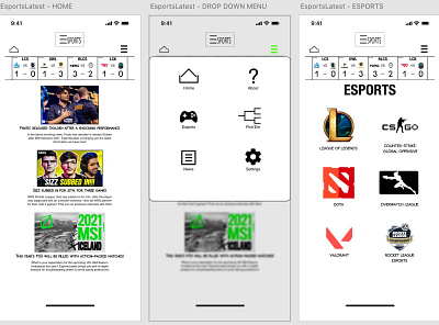 EsportsLatest App Prototype (UX Design) adobexd design ux uxdesign uxdesigner uxui