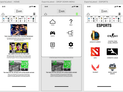 EsportsLatest App Prototype (UX Design)