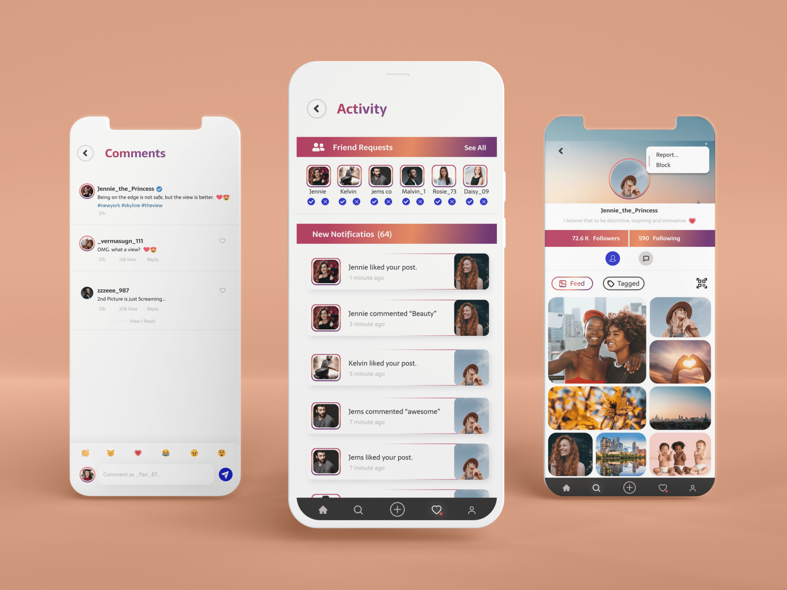 Social Media App by Vrush Software on Dribbble