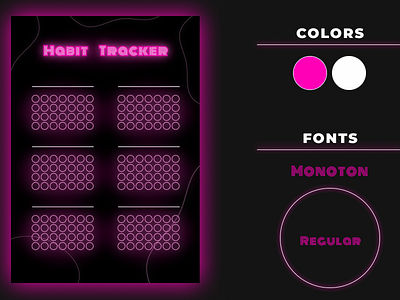 Habit Tracker color design figma habit tracker inspiration minimal neon planner typography ui ux vector