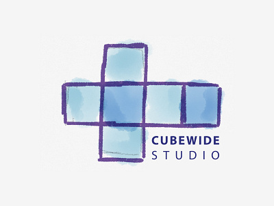 Cubewide Logo Design blue brand branding design idenity logo