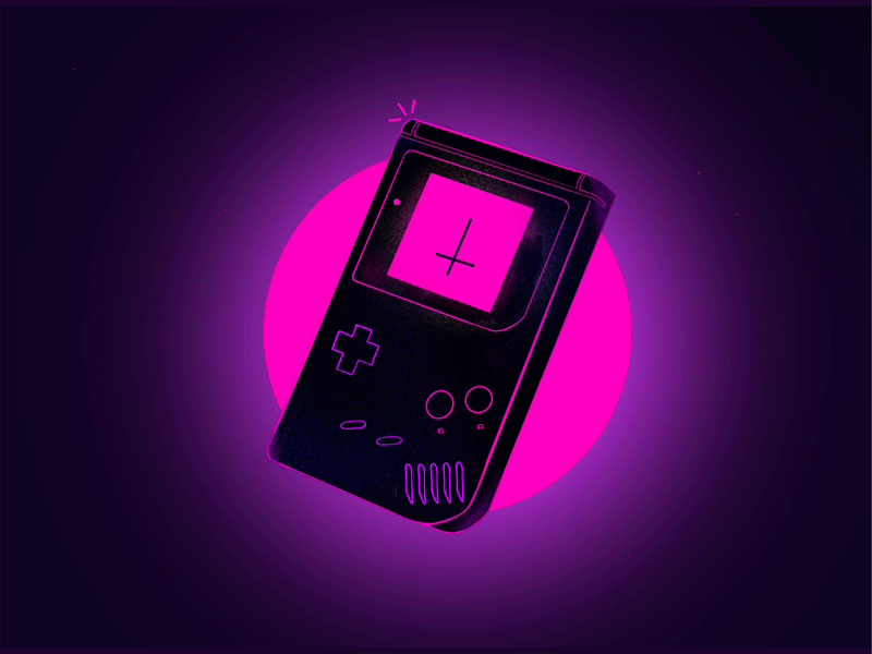 Game Boy 666 animation classic concept cross design gameboy glow graphic design illustration neon neon colors ui web design