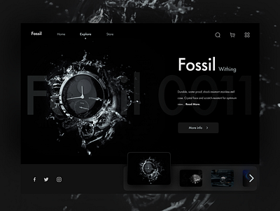 Fossil Watches app design icon landing page ui uiux ux vector web design