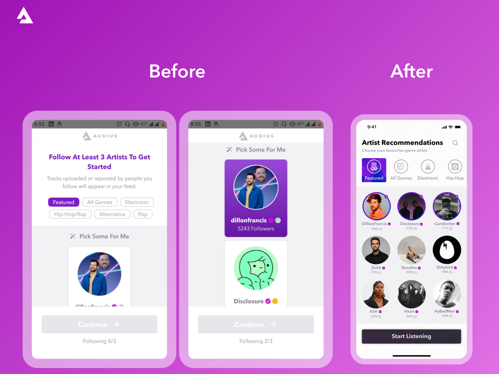 Onboarding Redesign Audius Music App. by Ayomide Ogunlade | Product ...