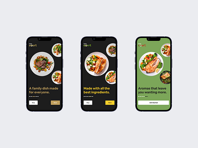 Meal App Onboarding Screens app design food meal minimal onboarding ui ux