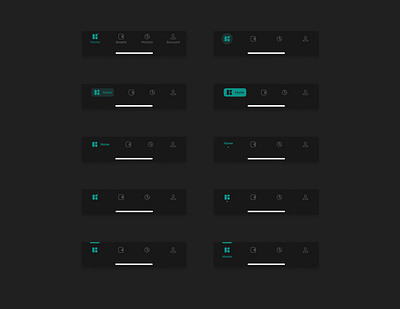 Mobile Nav Bars (Dark Mode) animation app branding dashboard design figma free graphic design illustration minimal mobile nav nav bars typography ui uiux ux vector web website