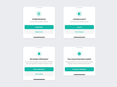 Mobile Modals app component design minimal mobile modals ui uiux ux