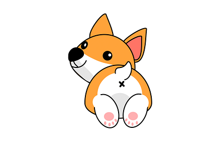 dog design flat icon illustration logo vector