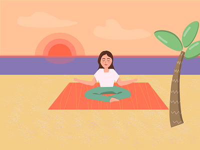 Meditation girl illustration meditation vector yoga